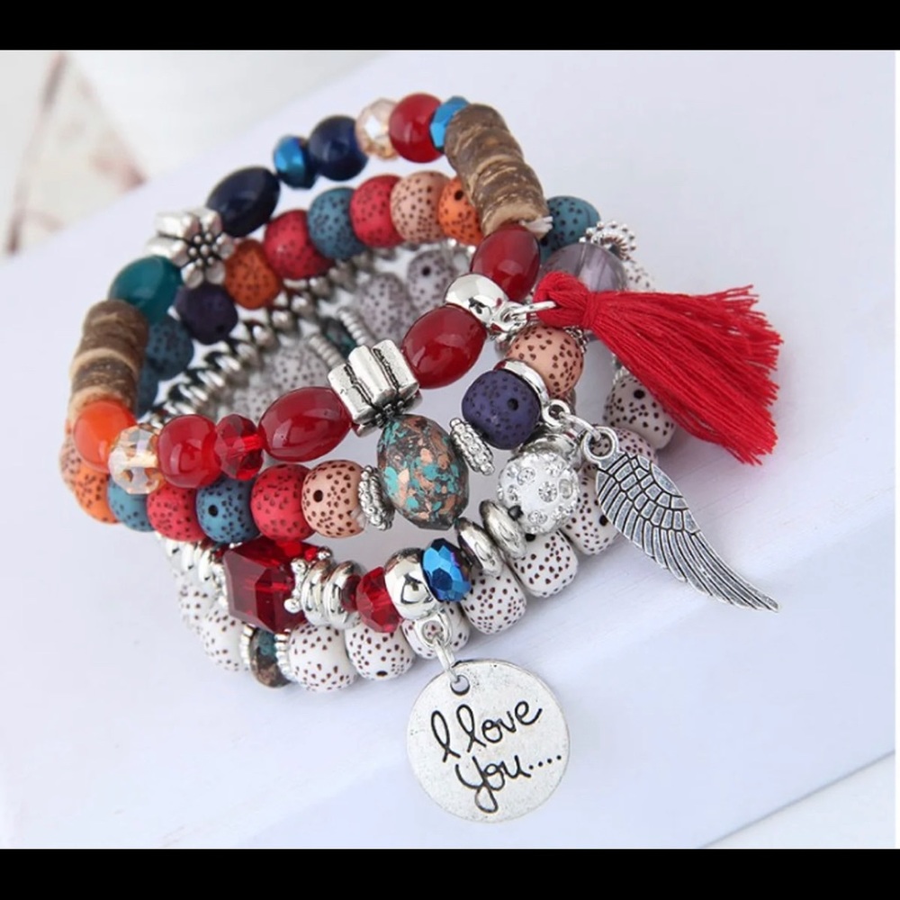Multilayer beaded bracelet